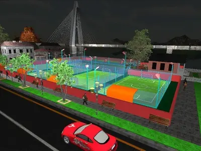 3d Background with texture Low-poly 3D model