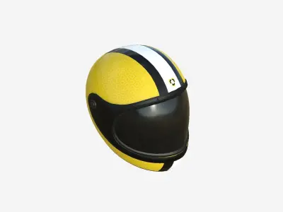 Cartoon Helmet Kart A03 Yellow - Character Design Low-poly 3D model