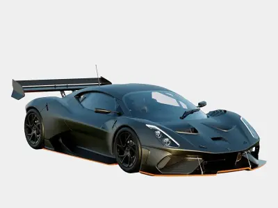 Brabham BT62 2018 Road Legal Version Low-poly 3D model