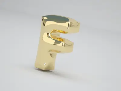 F Balloon Gold 3D model