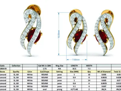 Diamond Locket Set 3D print model 30