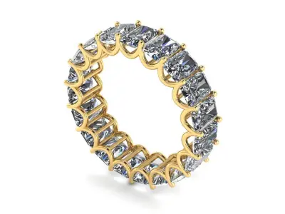 Eternity emerald diamond ring 3dmodel 3d print model 3D print model