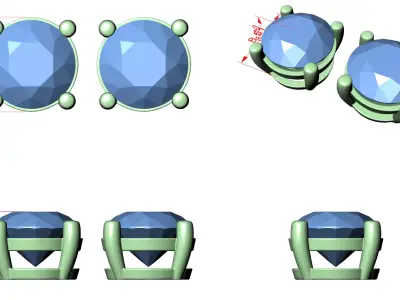 Diamond Earrings  3D print model