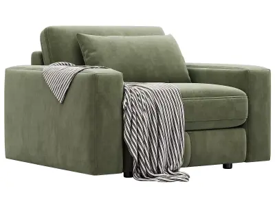 Kipton Wide Arm Nubuck Leather Sofa 140 By Arhaus 3D model