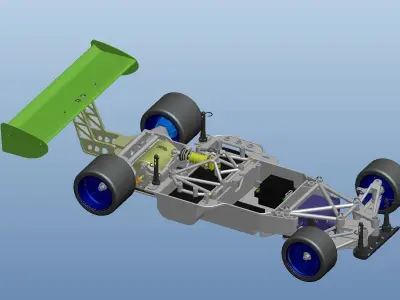 RC flat sports car model 3D model