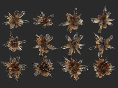 Crystal Realistic Game ready Pack 3 Low-poly 3D model