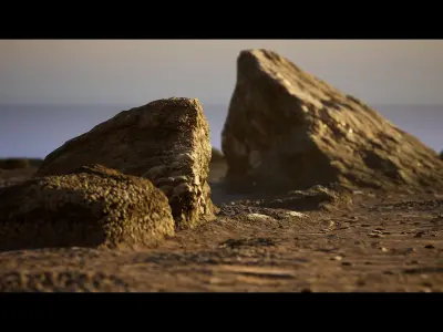 Day by the beach - Unreal Engine 4 Low-poly 3D model