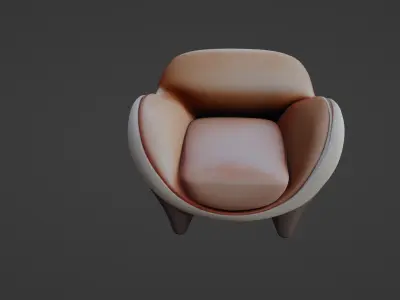 Modern Sculptural Armchair Design 3D model