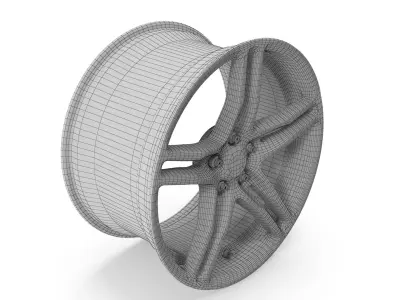 Carroll Shelby Wheel Company CS14 Wheel Chrome Powder Mustang Low-poly 3D model