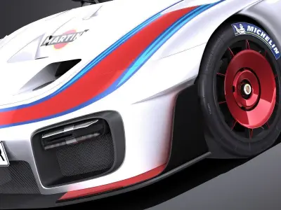 LowPoly Porsche 935 2019 Moby Dick Low-poly 3D model