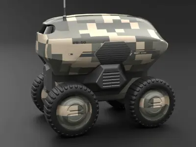 Military Sci-Fi Droid Low-poly 3D model by 3DAssetsKit