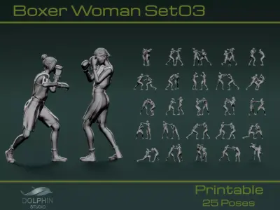 Boxer Woman Set03 3D model