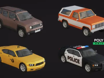 Poly Pro Vehicles Land  Low-poly 3D model