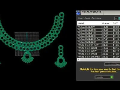 Luxury Wedding Earrings and Necklace 3d Printable Model 3D print model