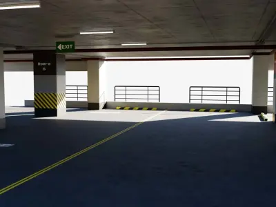 Parking garage  Low-poly 3D model