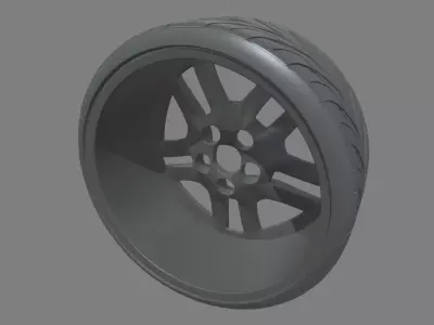 Wheel 02 Low-poly 3D model