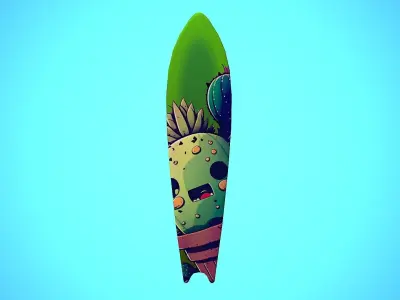 SURF BOARD 13 CARTOON STYLIZED Low-poly 3D model
