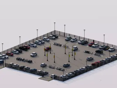 Parking-Parking Lot 3D model 14