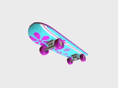 Cartoon Skate 06 Pink Girl - Character Sport Equipment Low-poly 3D model