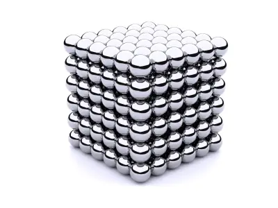 Modern Realistic Polished Neodymium Magnet Ball Array Free 3D model