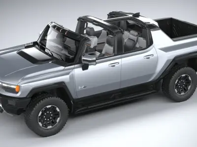 Hummer EV 2022 with interior 3D model
