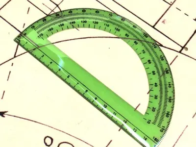 Plastic Protractor Ruler 04 3D model