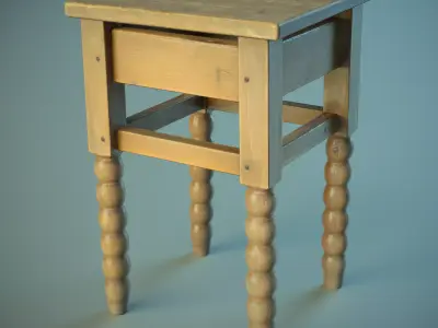 Wooden Chair PBR Low-poly 3D model