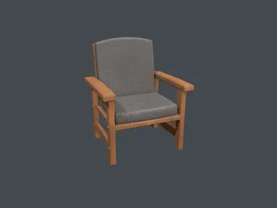 Waiting Room Chair Low-poly 3D model