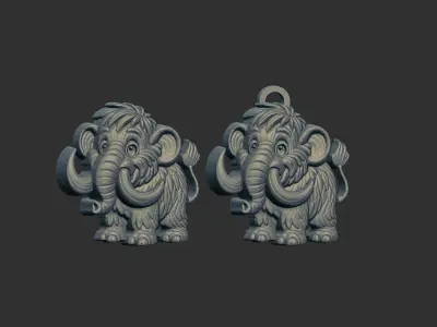 cartoon elephant cnc model 3D print model