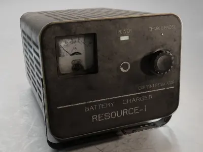 Soviet used old car battery charger from USSR RECOURCE-1 Low-poly 3D model