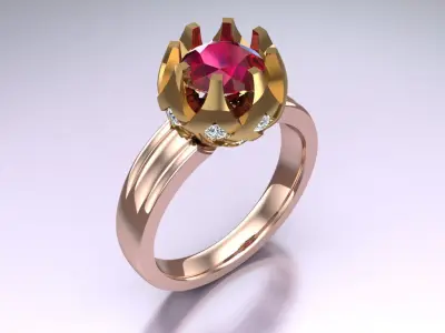 Diamond Ring - Womens Rings - N716900 3D print model