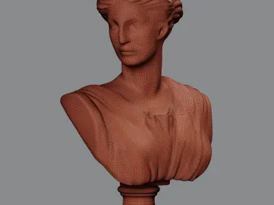 Artemis Bust Ancient Greek Goddess of Hunt 3D model