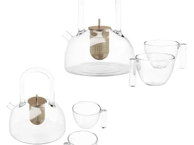 552 dishes decor set 18 japandi tea set by paola c milano 3D model