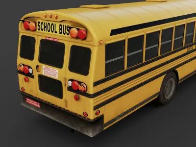 School Bus Low-poly 3D model