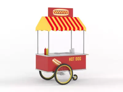 Hot Dog Cart 3D model