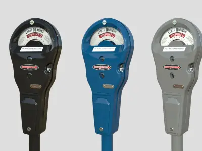Parking Meter Collection Low-poly 3D model