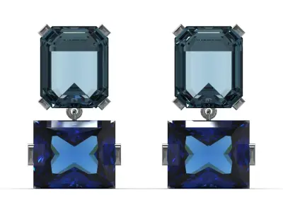 Gold Stud stl 3dm Earrings Cocktail Color Blocks je0139 3D print model