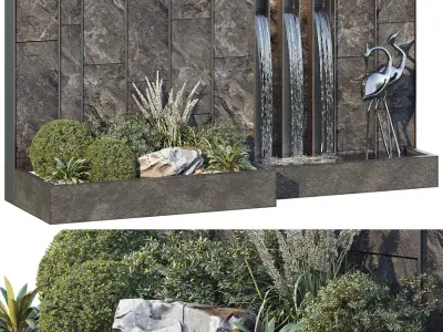 Waterfall fountains cascade 35 3D model