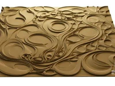 modern panel wall decor set wall relief mural CNC 144  3D model