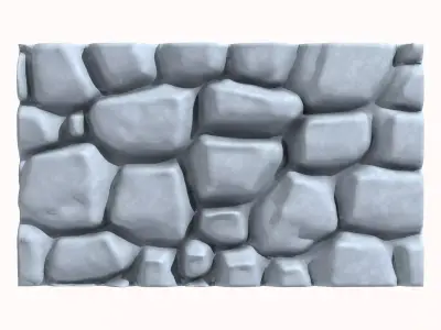 High Detail Boulder Wall Prop 3D model