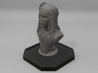 Jack Sparrow Bust 3D printable STL file  3D print model