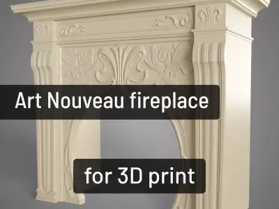 Art Nouveau fireplace - 3D printing 3D print model