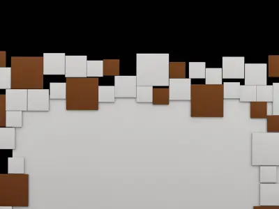 Mirror Geometrical Furniture Design Low-poly 3D model