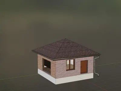 House simply Geometry nodes Blender 3 Low-poly 3D model