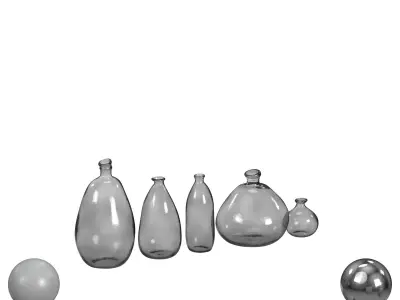 Recycled Glass Vases 3D model purchase