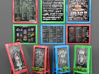 chalk boards 3D Model Collection