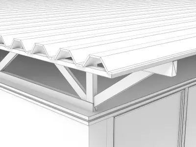 Pavilion metal building with roof 3D model