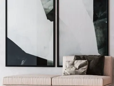 Set of large wall paintings 596 3D model