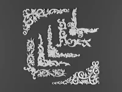 7 ornamental classic decoration 3d model kitbash vol 47 3D model