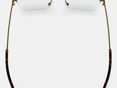 Armando Eyeglasses in Polished Gold 3D model